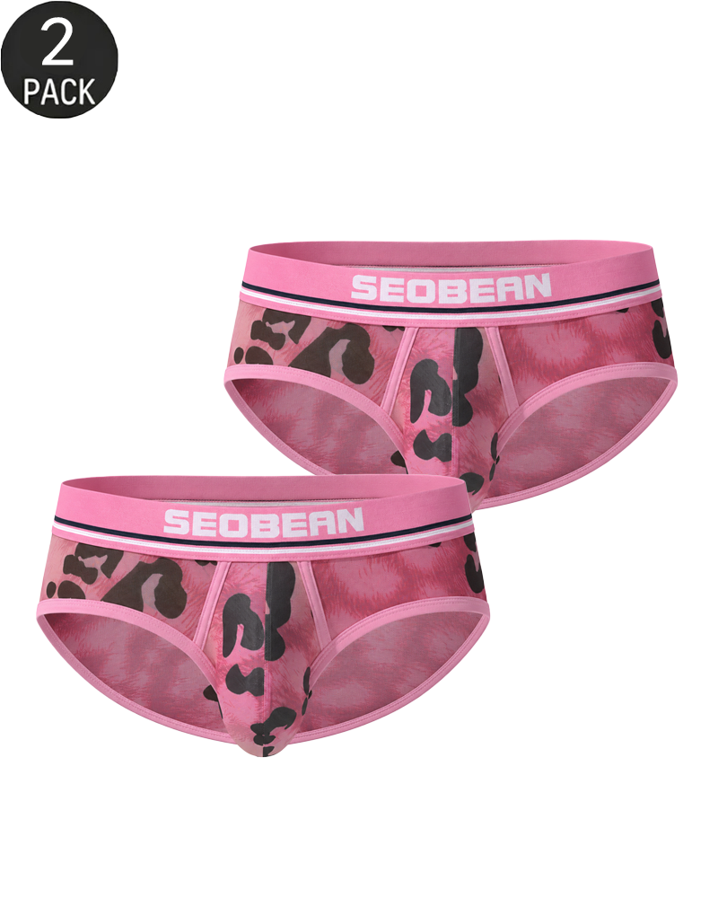 2-Pack Sexy Men's Leopard Print Ultra-Thin Breathable Underwear