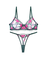 Sexy Embroidered Mesh Lingerie Set
