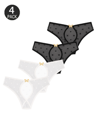 4-Pack Sexy Cutout Metal Butterfly Detail Panties
