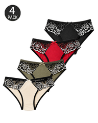 4/6-Pack Floral Lace Panties  Mixed Color Set