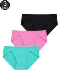 3-Pack Women's Textured Mid-Rise Briefs Mixed Colors