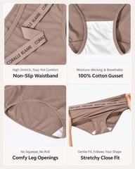 5-Pack Asymmetric Waistband Cutout Bikini Panties – Mixed Colors