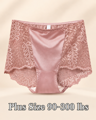 5-Pack Plus Size High Waist Ice Silk Lace Boyshorts