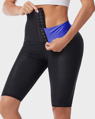 Pantalones de Sauna para Entrenamiento de Cintura Alta y Control de Abdomen de 5/8 de Largo