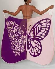 Bohemian Beach Vacation Color-Block Butterfly Beach Dress