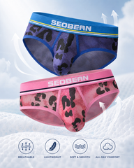 2-Pack Sexy Men's Leopard Print Ultra-Thin Breathable Underwear