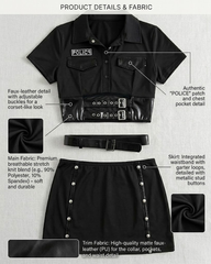 Sexy Police Officer Costume Mini Skirt Lingerie Set