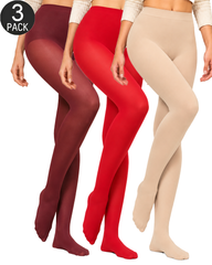 3-Pack Christmas Velvet Tights – Mixed Colors