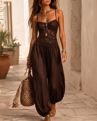 Sexy Chiffon Lace Cami Romper
