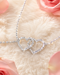 2-Piece Set Sexy Rhinestone Double-Heart Cutout Body Chain