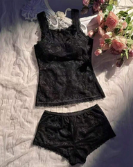 Sexy Sheer Lace Strappy Lingerie Set