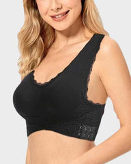 Sostén de encaje push up con comodidad transpirable
