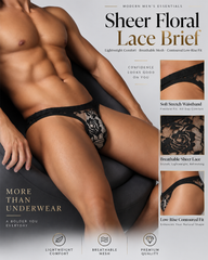 3-Pack Mixed Colors Sheer Floral Lace Low-Rise Briefs