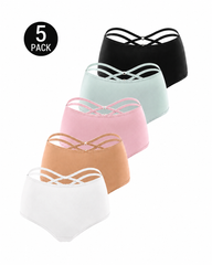 5-Pack High Waisted Criss Cross Back Seamless Briefs