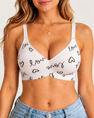 Seamless Printed Jelly Wireless Push Up Bra
