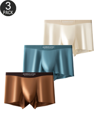 3-Pack Satin-Look Stretch Boxer Briefs with Contoured Pouch