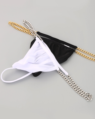 Sexy Men's Thong with Metal Chain Detailing