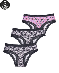 3-Pack Sexy Halloween Print Lace Panties