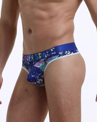 3-Pack Men's Breathable Printed Ice Silk Mesh Thongs
