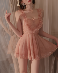 Sexy Lace Back Slit Nightgowns with Open-Back Design