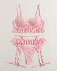 Sexy Lace Hollow-Out Erotic Lingerie Set