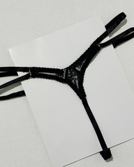 Sexy Embroidered Cutout Rhinestone Heart Halter Lingerie Set