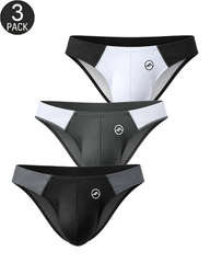 3-Pack Men's Ice Silk Low Rise Stretch Briefs