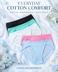 3-Pack Women's Textured Mid-Rise Briefs Mixed Colors