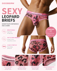2-Pack Sexy Men's Leopard Print Ultra-Thin Breathable Underwear
