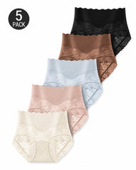 5-Pack Sexy High Waist Seamless Breathable Lace Briefs