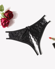 Lace Panties Floral Lace Briefs with Bow