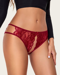 Floral Lace Panties with Bow