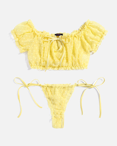 Floral Mesh Ruffle Lingerie Set – ShySilk