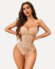 Lace V Neck Cut Out One Piece