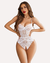 Lace V Neck Cut Out One Piece