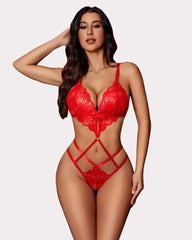 Deep V Teddy Cut Out One Piece