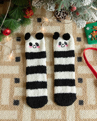 Christmas Coral Fleece Fun Print Warm Socks