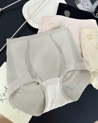 High-waisted Seamless Lace Stretch Invisible Tummy-control Panties
