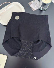 High-waisted Seamless Lace Stretch Invisible Tummy-control Panties