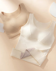 Silk Patch Fleece-Lined Fixed Cups Wire-Free Comfortable Warm Vest