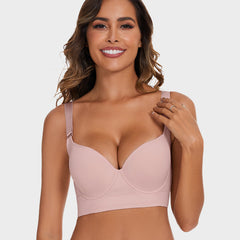 Push-Up Back Smoothing Bra-Brown+Beige (2 PACK）
