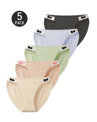 5-Pack Seamless Ice Silk Butterfly Print Breathable Panties