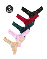 Multiple-Pack Sexy Floral Lace See-Through Thongs