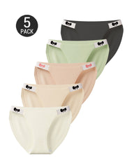 5-Pack Seamless Ice Silk Butterfly Print Breathable Panties