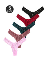 Multiple-Pack Sexy Floral Lace See-Through Thongs