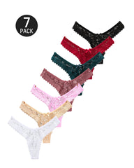 Multiple-Pack Sexy Floral Lace See-Through Thongs