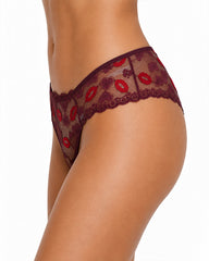 4-Pack Sexy Lace See-Through Lip Embroidered Panties