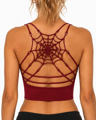 Sexy Spider Web Sleeveless Backless Tank Top