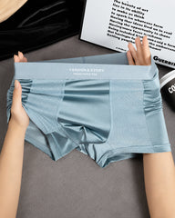 3-Pack Men's Satin Cool-Feel Ice Silk Breathable Mesh Boxer Briefs