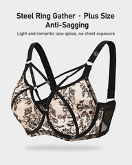 Plus Size Sexy Push-Up Breathable Mesh Full Cup Bra